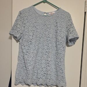 Elegant Lace Women’s Top - Light Blue